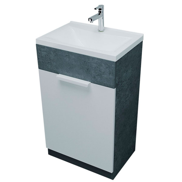 Тумба напольная 1Marka Revo 500*350*850 с раковиной, бетон (У99086)