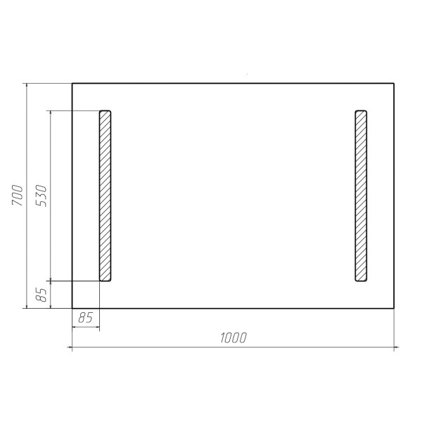 Зеркало Домино Good Light 2-100 с подсветкой (GL7016Z)