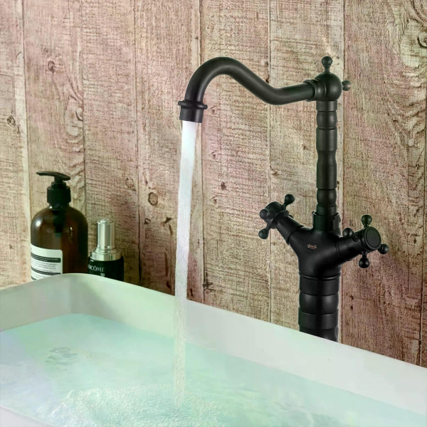 Смеситель для раковины Rea Rustico черный матовый (REA-B5520) Смеситель для раковины Rea Rustico черный матовый (REA-B5520)