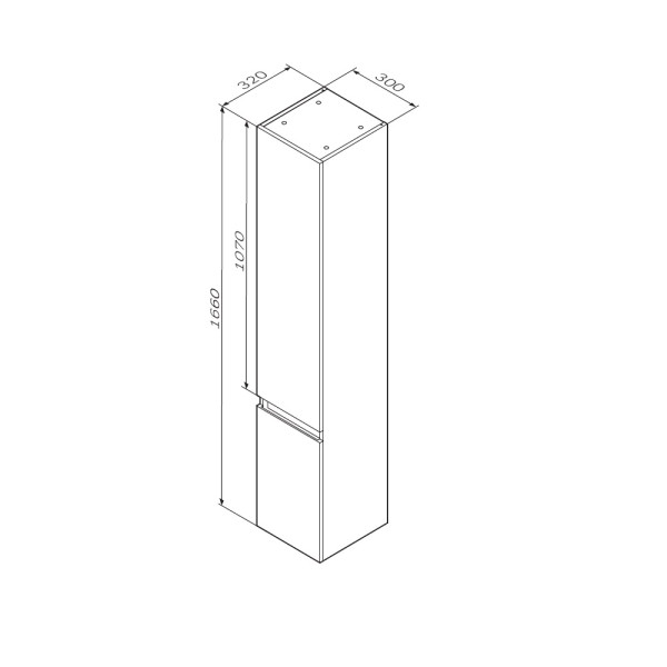 Шкаф подвесной AM.PM X-Joy 30 см правый черный матовый (M85ACHR0306BM)