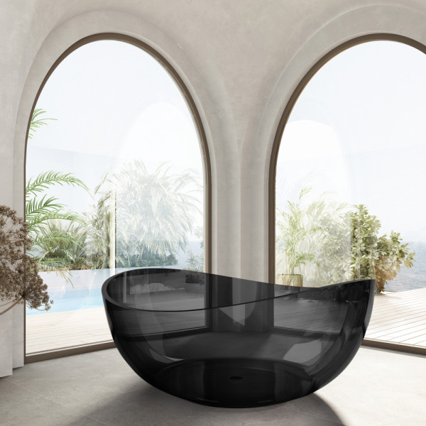 Ванна из полиэфирной смолы Abber Kristall 150x150x64,6 черная (AT9705Onyx)