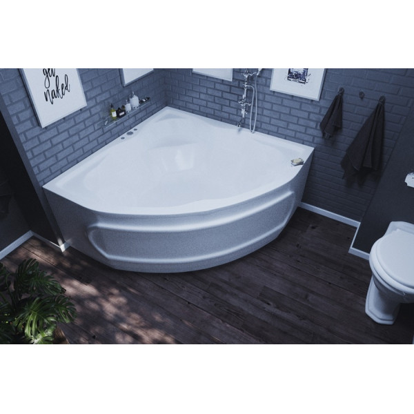 Ванна акриловая Акватек Сириус 164х164 на каркасе, с фронтальным экраном, слив-перелив