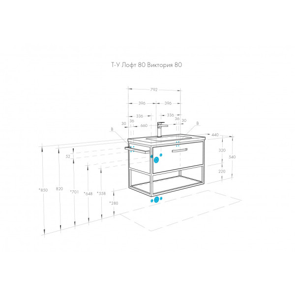 Тумба подвесная Aquaton Лофт Фабрик 792x440x540 дуб эндгрейн (1.A242.4.01L.TDU.0)