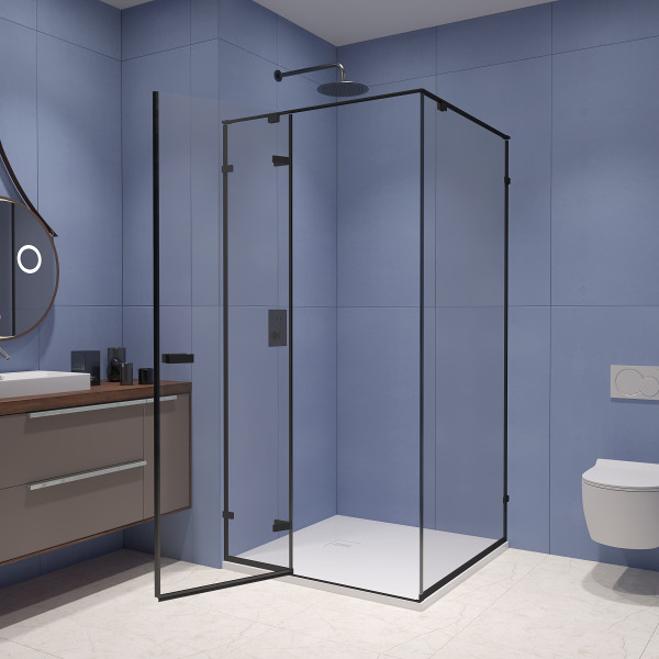 Душевой уголок RGW Stilvoll 100x100 стекло прозрачное, профиль черный (353203000-14) Душевой уголок RGW Stilvoll 100x100 стекло прозрачное, профиль черный (353203000-14)