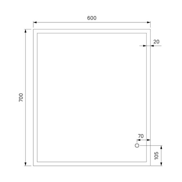 Зеркало с подсветкой Iddis Brick 60x70 (BRI6000i98)