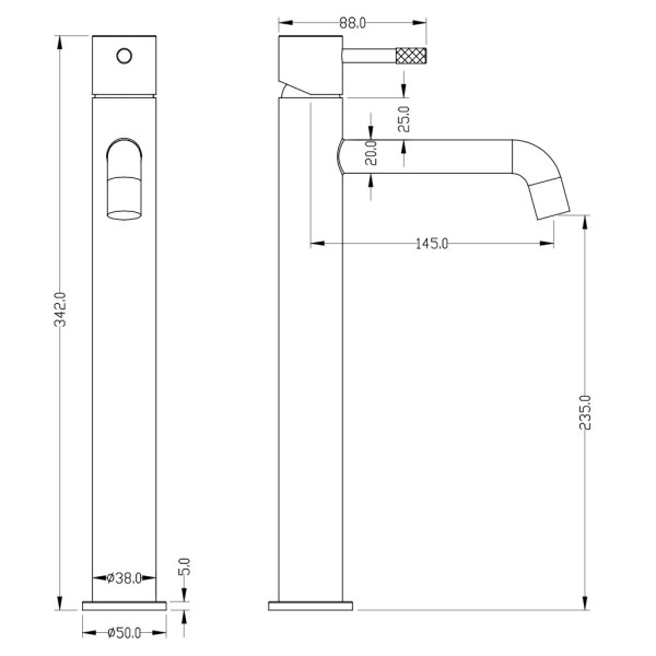 Смеситель для раковины Boheme Uno золотой (462-BG) Смеситель для раковины Boheme Uno золотой (462-BG)