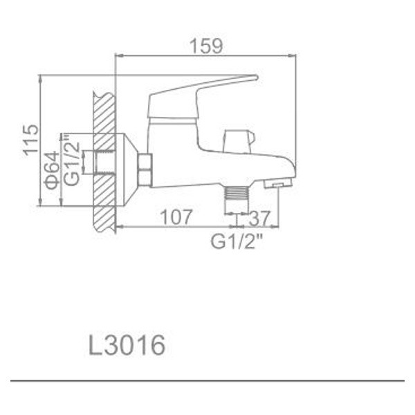 Смеситель для ванны и душа Ledeme с душевым гарнитуром (L3016)