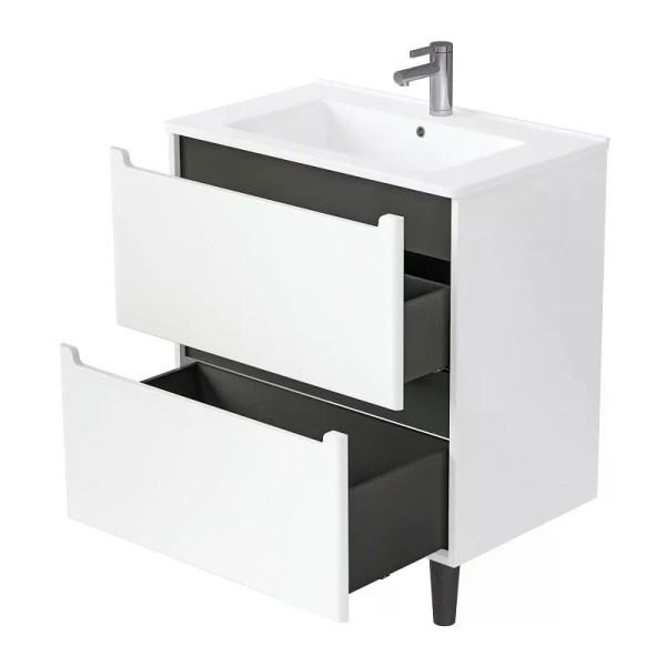 Тумба напольная 1Marka Coda 75Н 2я (Оскар 750) без раковины белая перламутровая (Ц0000042342)