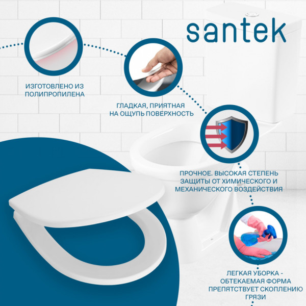 Сиденье для унитаза Santek Уно с микролифтом белое (1WH501618)