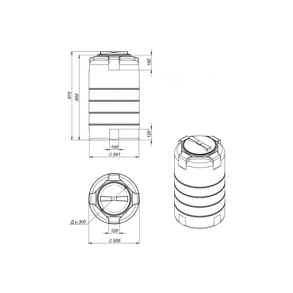 Емкость ЭкоПром T 200 л. синяя (107.0200.601.0) Емкость ЭкоПром T 200 л. синяя (107.0200.601.0)
