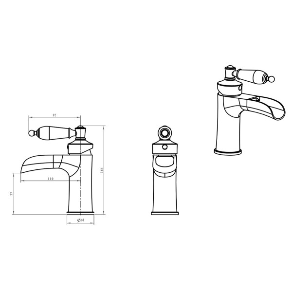 Смеситель для раковины Boheme Vogue хром (221-BSW) Смеситель для раковины Boheme Vogue хром (221-BSW)
