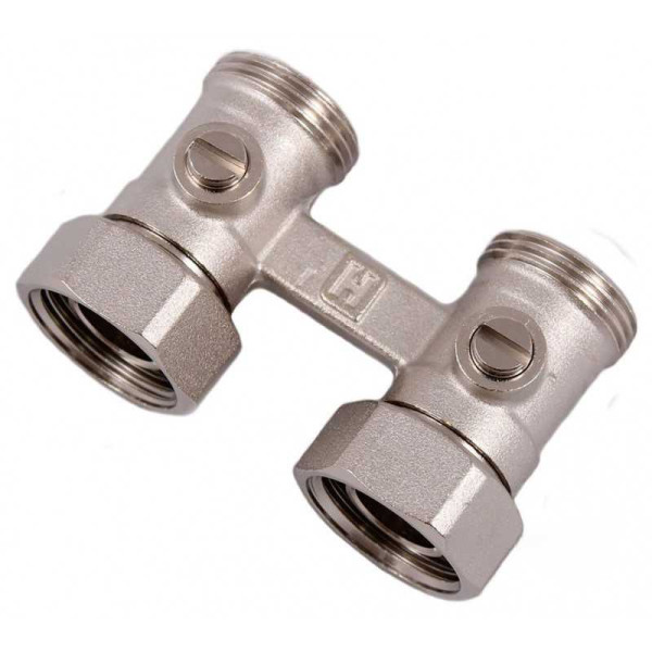 Фитинг двойной Buderus со встроенным шаровым краном HB-D 3/4"*3/4" (7738306459)