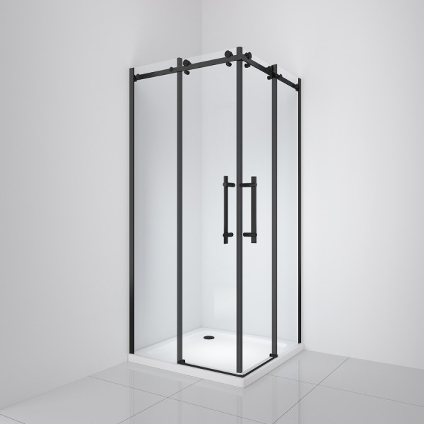 Душевой уголок BelBagno Marino 90x90x195 стекло прозрачное, профиль черный (MARINO-A-2-90-C-NERO)