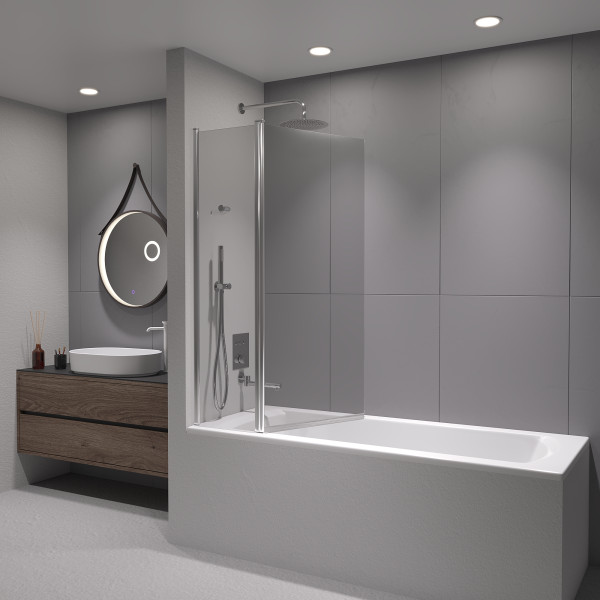 Душевая шторка для ванны RGW Screens 100x140 стекло прозрачное, профиль хром (03111110-11)