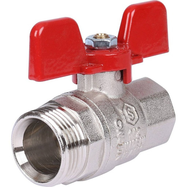 Кран 1/2" шаровый со сгоном Stout (красная бабочка, полнопроходной) (SVB-1007-000015) Кран 1/2" шаровый со сгоном Stout (красная бабочка, полнопроходной) (SVB-1007-000015)