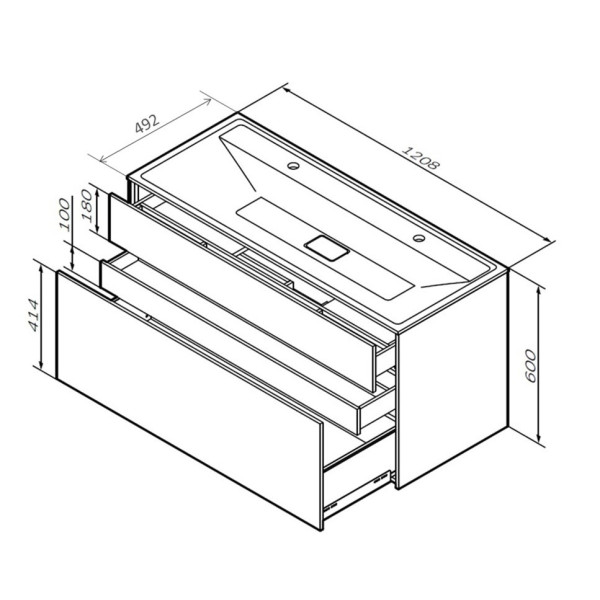 Тумба подвесная AM.PM Inspire 2.0 120 (M50AFHX1203GM)