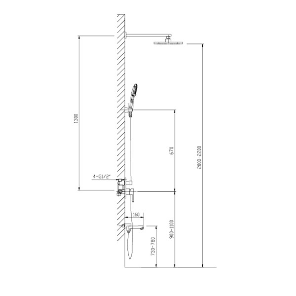 Душевая система Timo Selene хром внешняя часть внутреняя часть (SX-3069/00SM (1113))