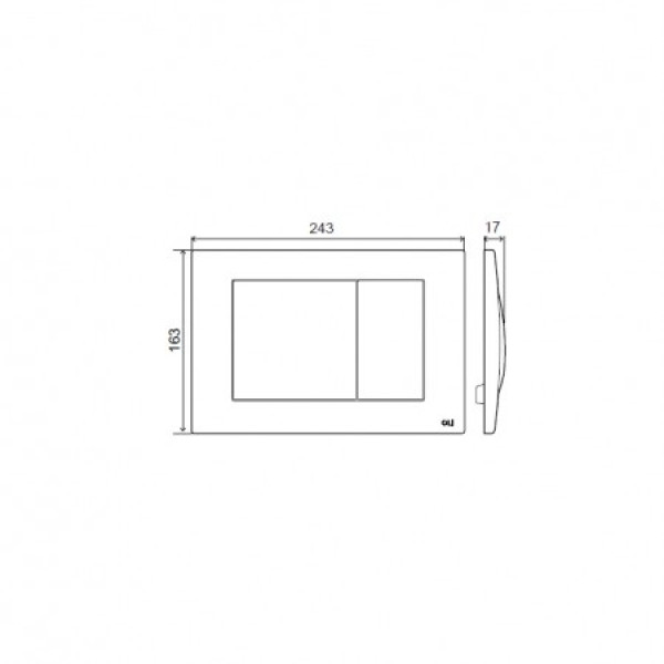 Клавиша смывная Oli Metal Dual хром матовый (656006)