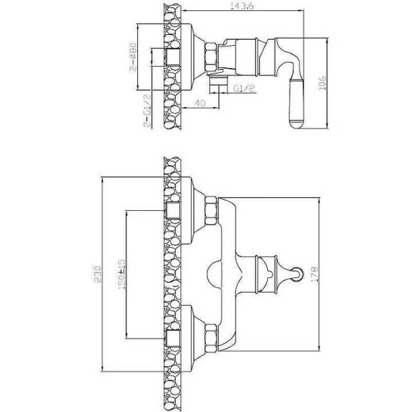 Смеситель для душа Esko Prague бронзовый (PG 80) Смеситель для душа Esko Prague бронзовый (PG 80)