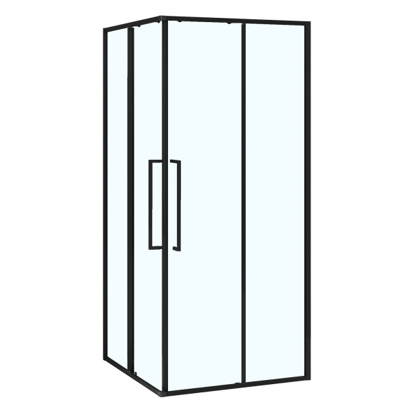 Душевой уголок Azario Shanghai 90x90x195 стекло прозрачное, профиль черный матовый (AZ-R43-90-MB-CL)