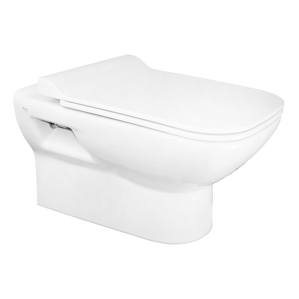 Инсталляция для подвесного унитаза Oli 80 ECO с сиденьем микролифт, с клавишей River Della хром глянцевый (310200100024+310200700005(310200700038))