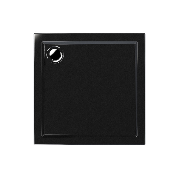 Душевой поддон Melodia Eletto 90х90х13 чёрный, слив 90 мм (MTYET9090bk)