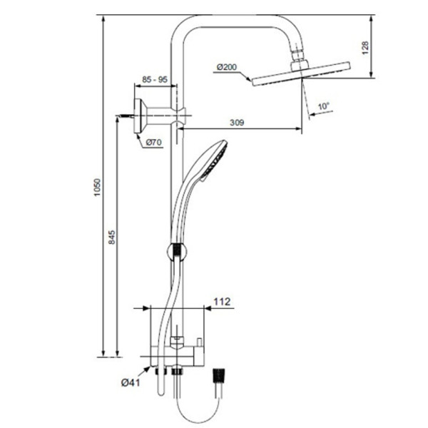 Душевой гарнитур Ideal Standard Rain Eco (A6281AA)