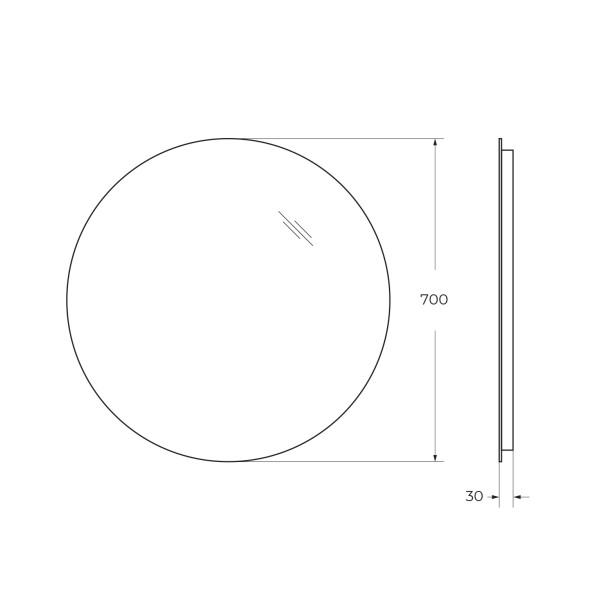 Зеркало BelBagno 700x30 с интерьерной подсветкой без выключателя 12V 220-240V (SPC-INT-700-LED)