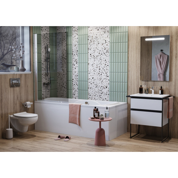 Душевая шторка для ванны Roca Capital 85x140 стекло прозрачное, профиль хром (7.M400.8.512.M)