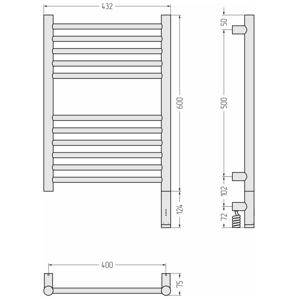 Полотенцесушитель электрический Сунержа Богема 3.1 600х400 МЭМ провод справа (00-6005-6040) Полотенцесушитель электрический Сунержа Богема 3.1 600х400 МЭМ провод справа (00-6005-6040)