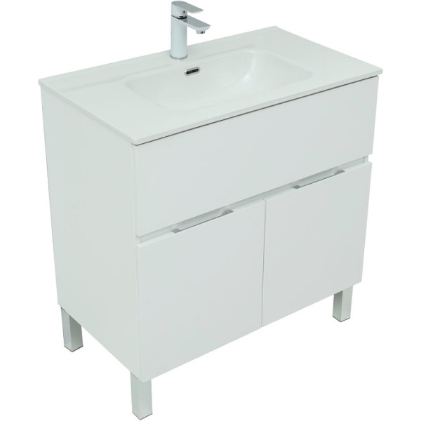Тумба напольная Aquanet Алвита New 80 1 ящик, 2 дверцы, белый матовый (00277550) Тумба напольная Aquanet Алвита New 80 1 ящик, 2 дверцы, белый матовый (00277550)