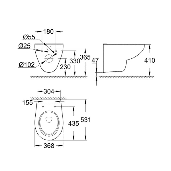 Унитаз подвесной Grohe Bau Ceramic (белый) Унитаз подвесной Grohe Bau Ceramic (белый)