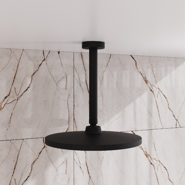 Кронштейн для верхнего душа Optima Home в потолок круглый черный матовый Iddis (OPH20BRi61)