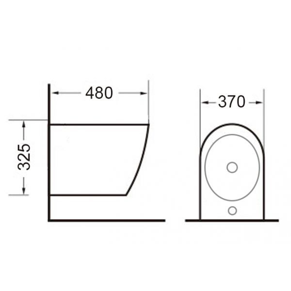 Биде подвесное Kuilo 480*370*320 белое (TK-404)