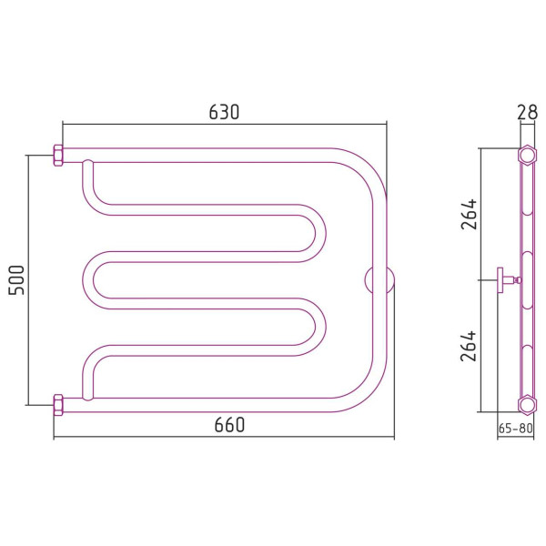 Полотенцесушитель водяной Сунержа Лира 500х650 хром (00-0011-5065) Полотенцесушитель водяной Сунержа Лира 500х650 хром (00-0011-5065)