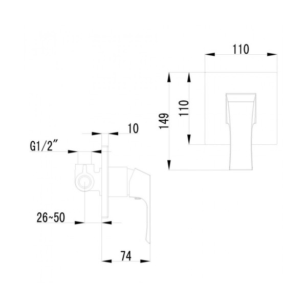 Смеситель для душа Lemark Unit с внутренней частью (LM4523C) Смеситель для душа Lemark Unit с внутренней частью (LM4523C)
