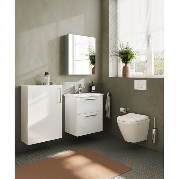 ТУмба подвесная Vitra Root 80 см с квадратной раковиной, 2 ящика, глянцевый белый (66306)