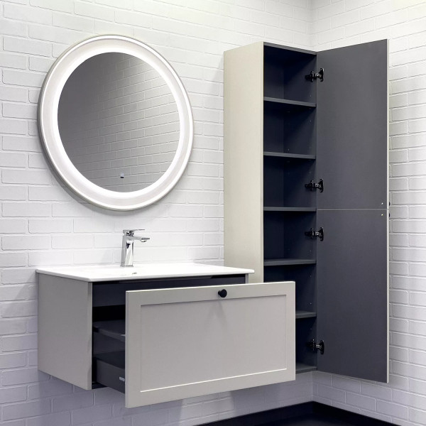 Тумба подвесная с раковиной Comforty Ереван 800x465x415 серый шёлк (00-00014864)