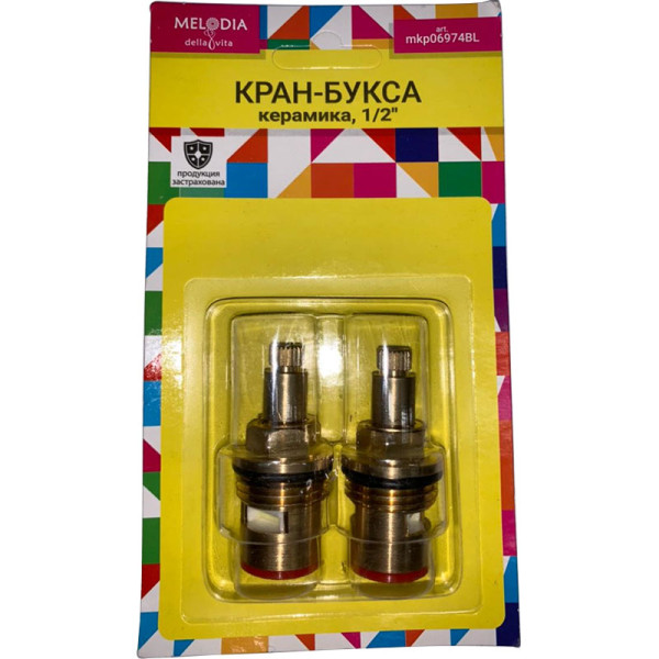 Кран-букса Melodia керамика 1/2" 8x24 (поворот 180град.) 2 шт/уп (МКР06974BL) Кран-букса Melodia керамика 1/2" 8x24 (поворот 180град.) 2 шт/уп (МКР06974BL)