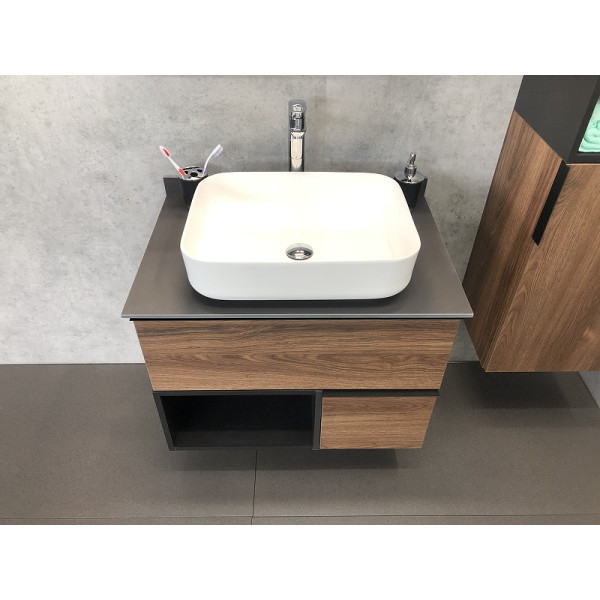 Тумба подвесная Comforty Штутгарт 750x520x685 дуб темно-коричневый (00-00001884)