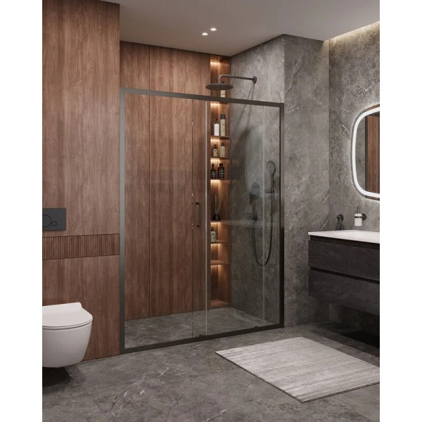 Душевая дверь Cezares Molveno 160x195 стекло прозрачное, профиль оружейная сталь (MOLVENO-BF-1-160-C-GM-IV) Душевая дверь Cezares Molveno 160x195 стекло прозрачное, профиль оружейная сталь (MOLVENO-BF-1-160-C-GM-IV)