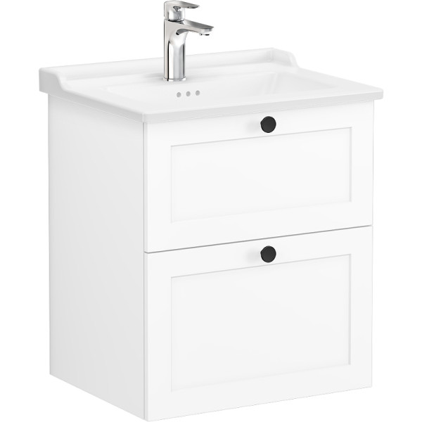 ТУмба подвесная Vitra Root Classic 60 см с классической раковиной, 2 ящика, матовый белый (68848) ТУмба подвесная Vitra Root Classic 60 см с классической раковиной, 2 ящика, матовый белый (68848)