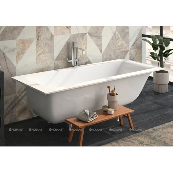 Ванна из искусственного камня Aquanet Bright Stone Slim 170х70 (тонкий бортик) белая (351315)