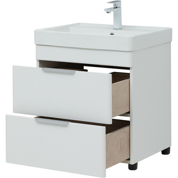 Тумба напольная Aquanet Ирис new 60 белый глянец (2 ящика, ножки) (00310152) Тумба напольная Aquanet Ирис new 60 белый глянец (2 ящика, ножки) (00310152)