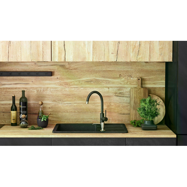 Мойка для кухни Rea nils black Nakrapiany 5W1 гранит 62x44x16 черная с вкраплением (ZLE-00100)