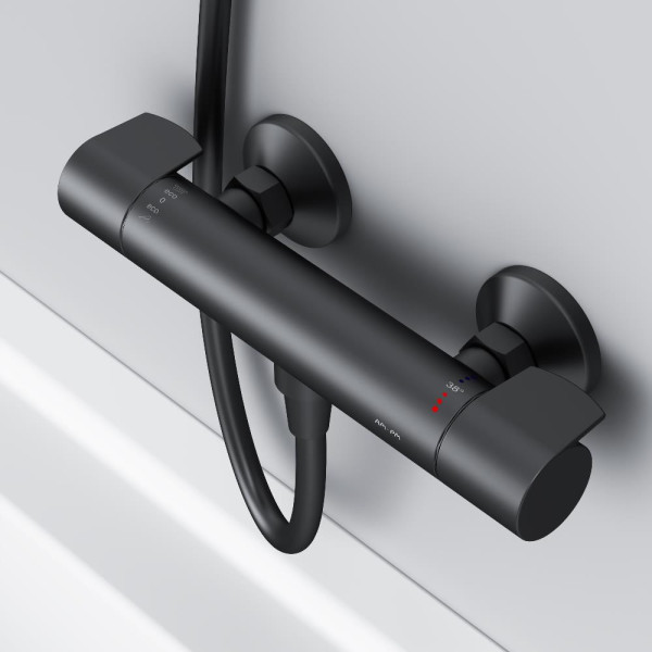 Смеситель для душа AM.PM X-Joy с термостатом черный (F85A40022)