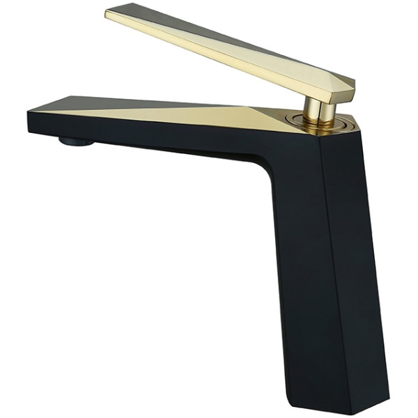 Смеситель для раковины Boheme Venturo черный-золото (381-B) Смеситель для раковины Boheme Venturo черный-золото (381-B)