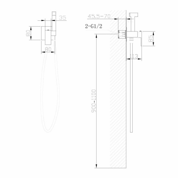 Смеситель с гигиеническим душем Abber Daheim золото матовое (AF8226G)