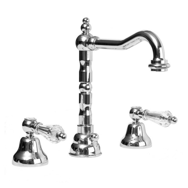 Смеситель для раковины Cezares Diamond хром, ручки рычаг - кристалл Swarovski (DIAMOND-BLS2-01-Sw)