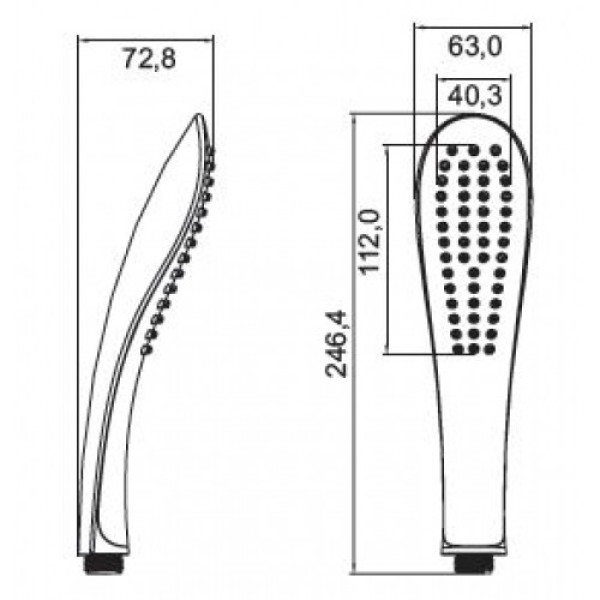 Душевая лейка Iddis 021 72,8 мм. черная (0211F00I18)